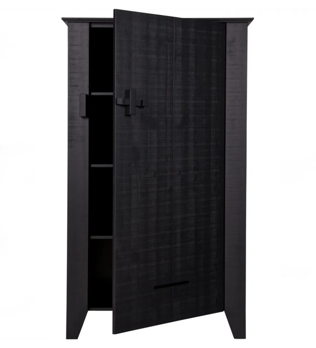 Komoda GIJS 142 cm drewno sosna czarna