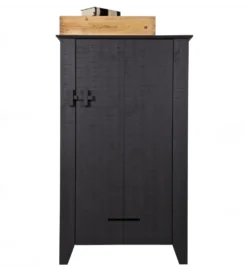 Komoda GIJS 142 cm drewno sosna czarna