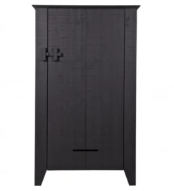 Komoda GIJS 142 cm drewno sosna czarna
