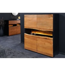 Komoda GRAND ACACIA 120 cm drewno akcja LED