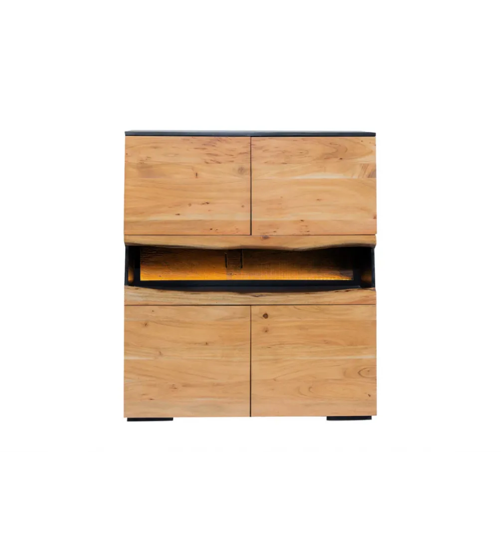 Komoda GRAND ACACIA 120 cm drewno akcja LED