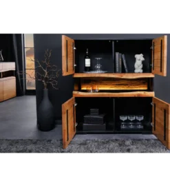 Komoda GRAND ACACIA 120 cm drewno akcja LED