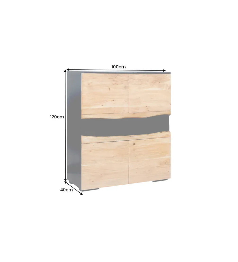 Komoda GRAND ACACIA 120 cm drewno akcja LED