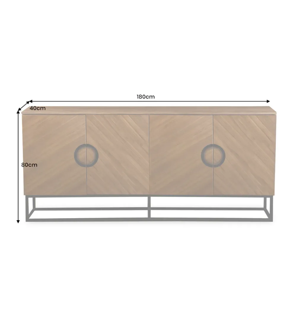 Komoda GRANDEZZA 180 cm kolor drewna orzecha