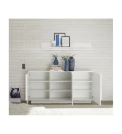 Komoda HAMBURG 146 cm biała z dodatkiem koloru dąb Mercure