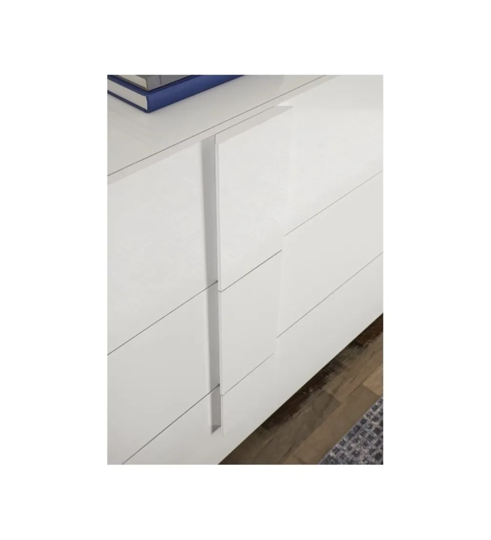 Komoda HAMBURG 146 cm biała z dodatkiem koloru dąb Mercure