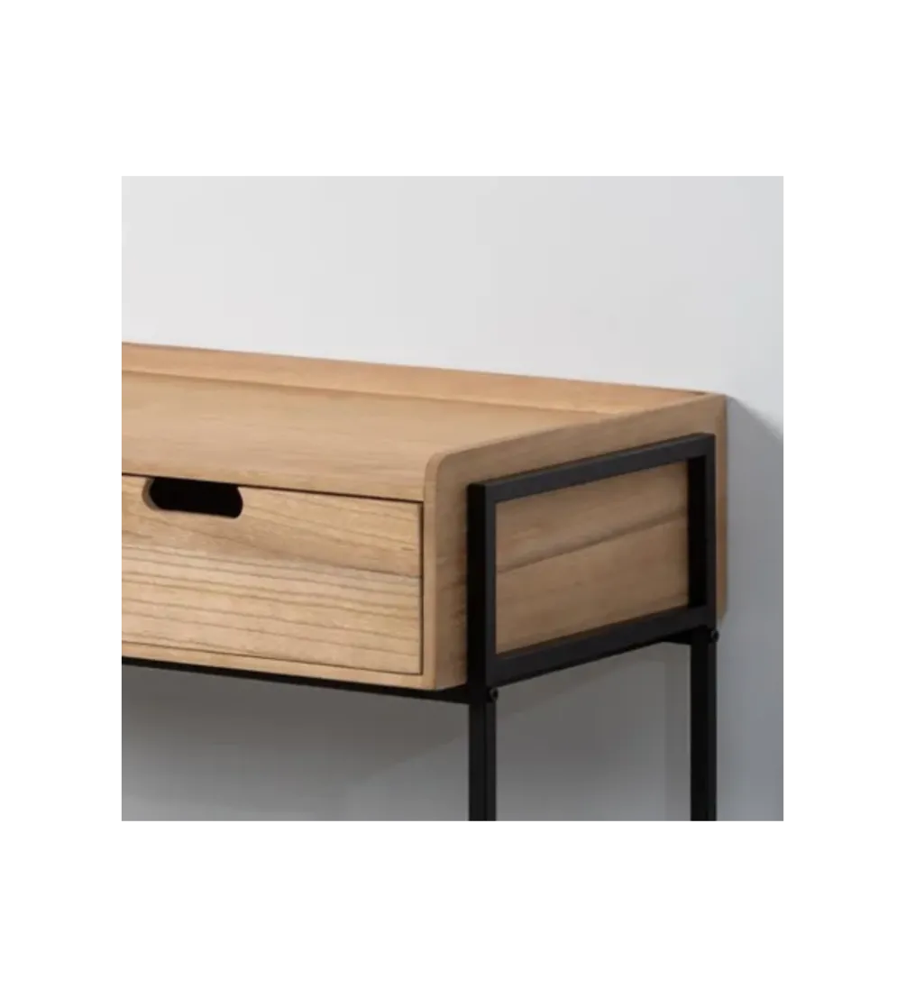 Komoda INDUSTRIAL 100 cm naturalny czarny