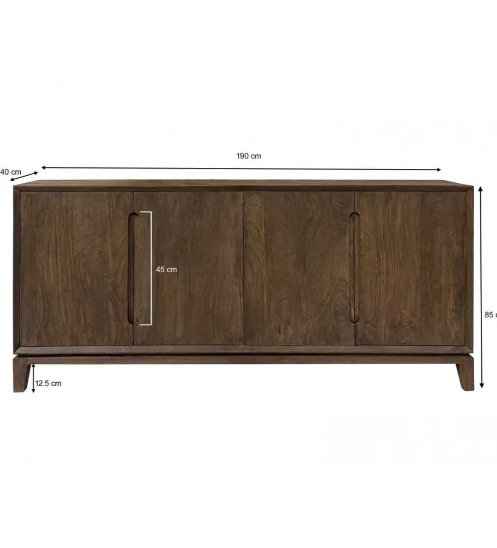 Komoda KORTE 190 cm drewno mango brąz