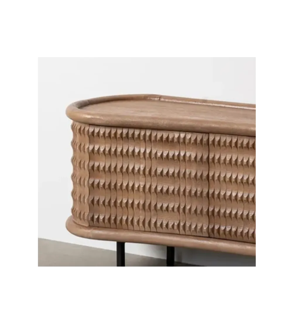Komoda LANZZI 120 cm czarny mat/dąb artisan