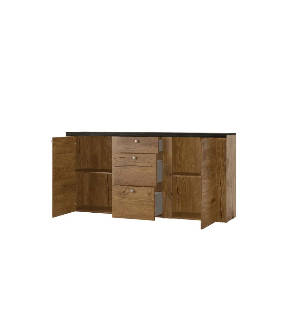 Komoda LARONA 176 Cm O Wybarwieniu Satin Nussbaum z kolorem Touchwood