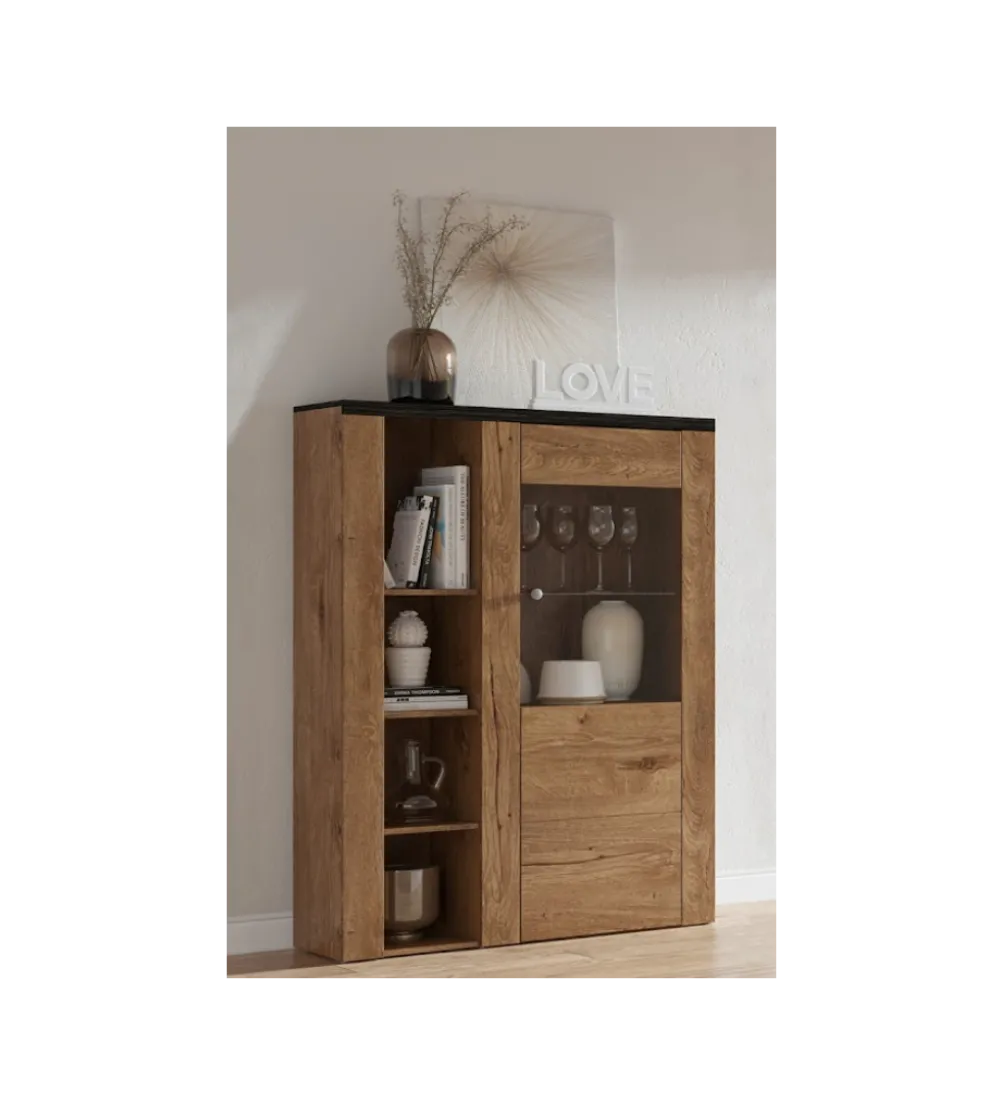 Komoda LARONA 100 cm o wybarwieniu dąb lefkas z kolorem touchwood