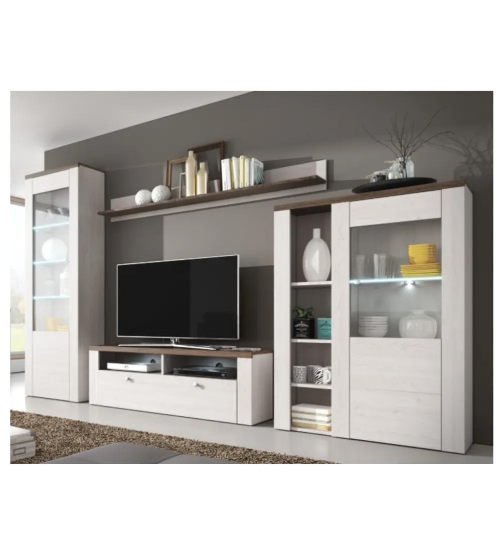 Komoda LARONA 100 cm o wybarwieniu Sonoma Trufel z kolorem Sibiu Larche