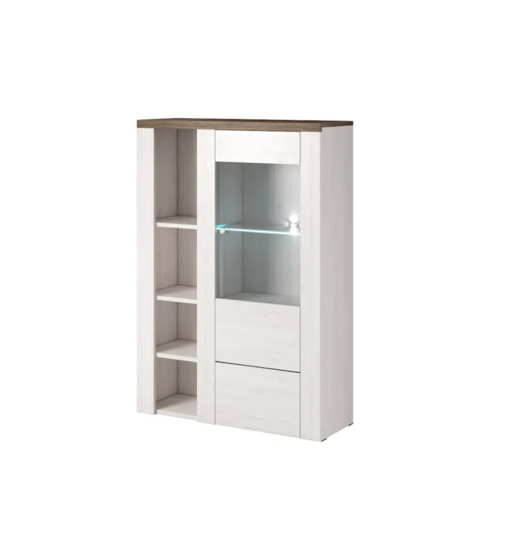 Komoda LARONA 100 cm o wybarwieniu Sonoma Trufel z kolorem Sibiu Larche