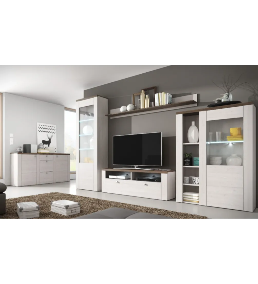 Komoda LARONA 100 cm o wybarwieniu Sonoma Trufel z kolorem Sibiu Larche