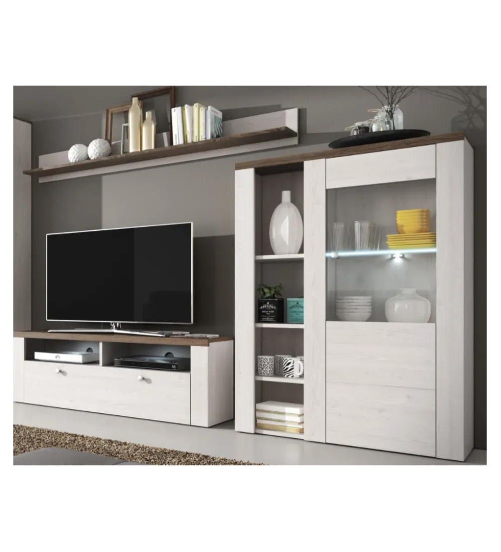 Komoda LARONA 100 cm o wybarwieniu Sonoma Trufel z kolorem Sibiu Larche