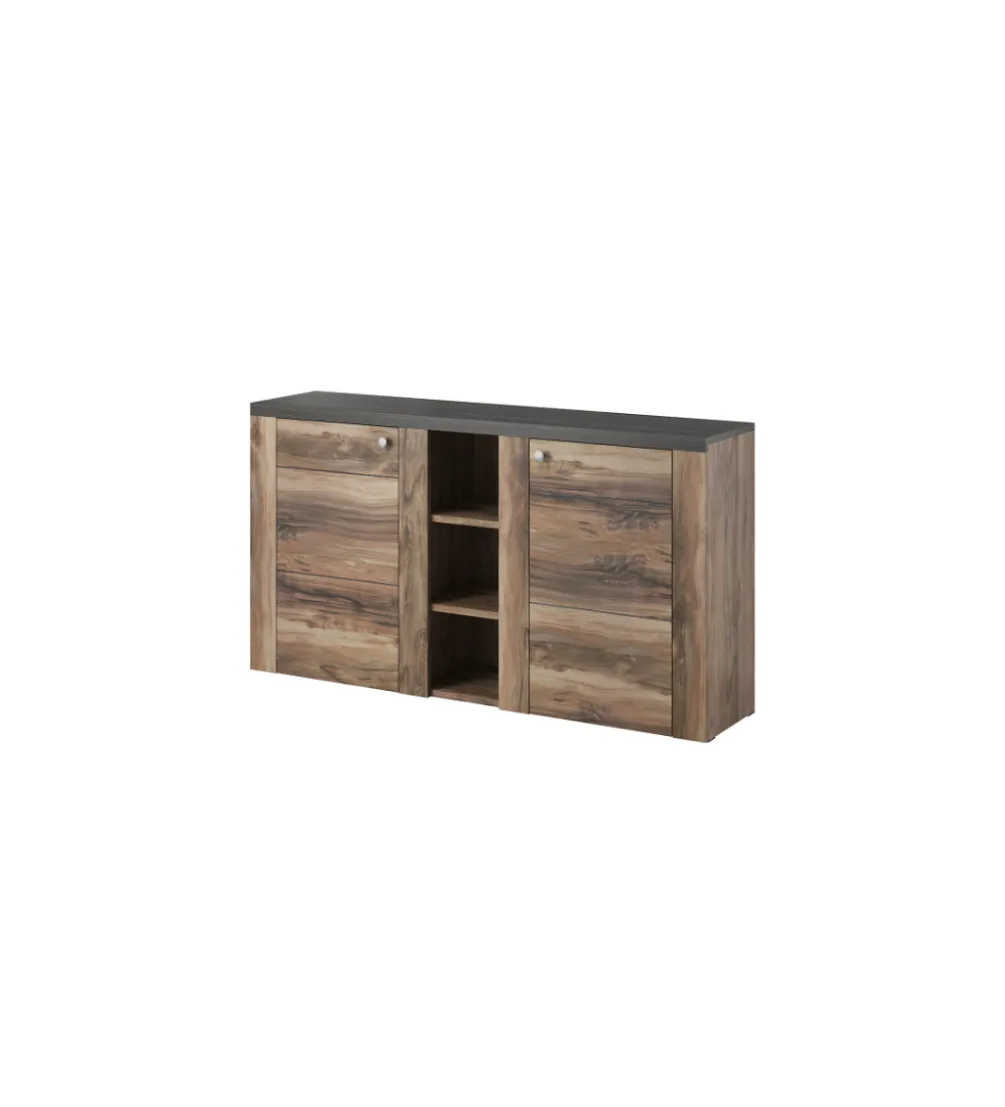 Komoda LARONA 155 Cm O Wybarwieniu Satin Nussbaum Z Kolorem Touchwood