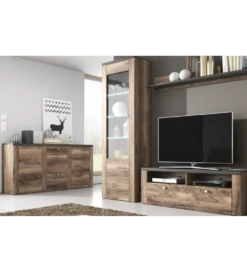 Komoda LARONA 155 Cm O Wybarwieniu Satin Nussbaum Z Kolorem Touchwood