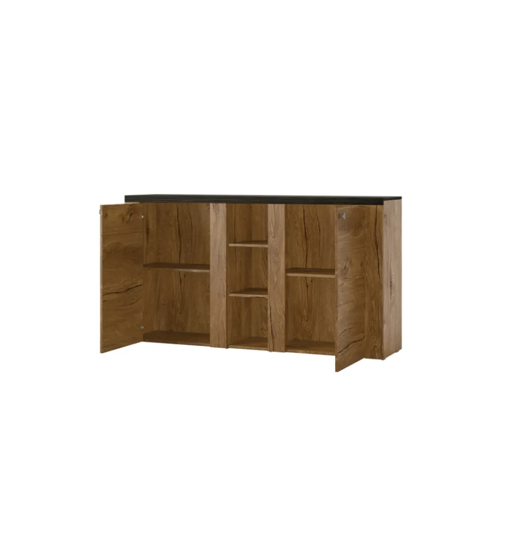Komoda LARONA 155 Cm O Wybarwieniu Satin Nussbaum Z Kolorem Touchwood