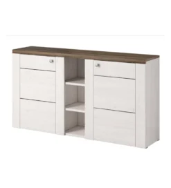 Komoda LARONA 155 cm o wybarwieniu Sonoma Trufel z kolorem Sibiu Larche