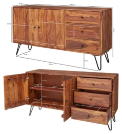 Komoda LORENZO 140 cm drewno sheesham