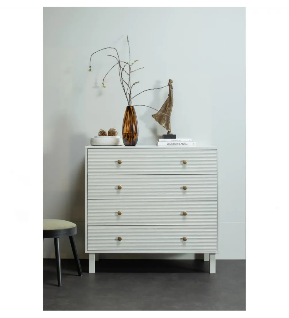 Komoda MADU 91 cm drewno sosna szara