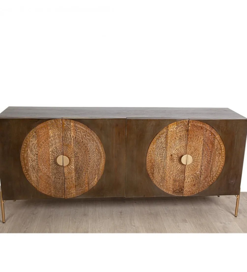 Komoda MEDALLON 175 cm drewno mango brązowy
