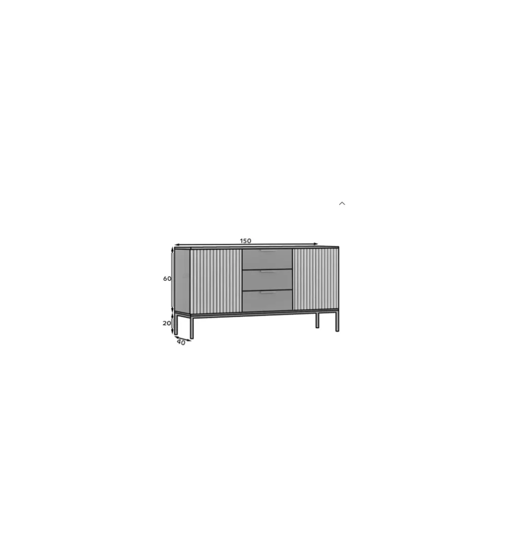 Komoda MEORATI 150 cm w optyce dąb artisan