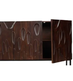 Komoda MIRNO 175 cm drewno akacja w kolorze ciemnego orzecha