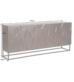 Komoda MIRNO 175 cm drewno akacja w kolorze ciemnego orzecha