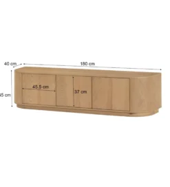 Komoda NOVERO 180 cm drewno dębowe