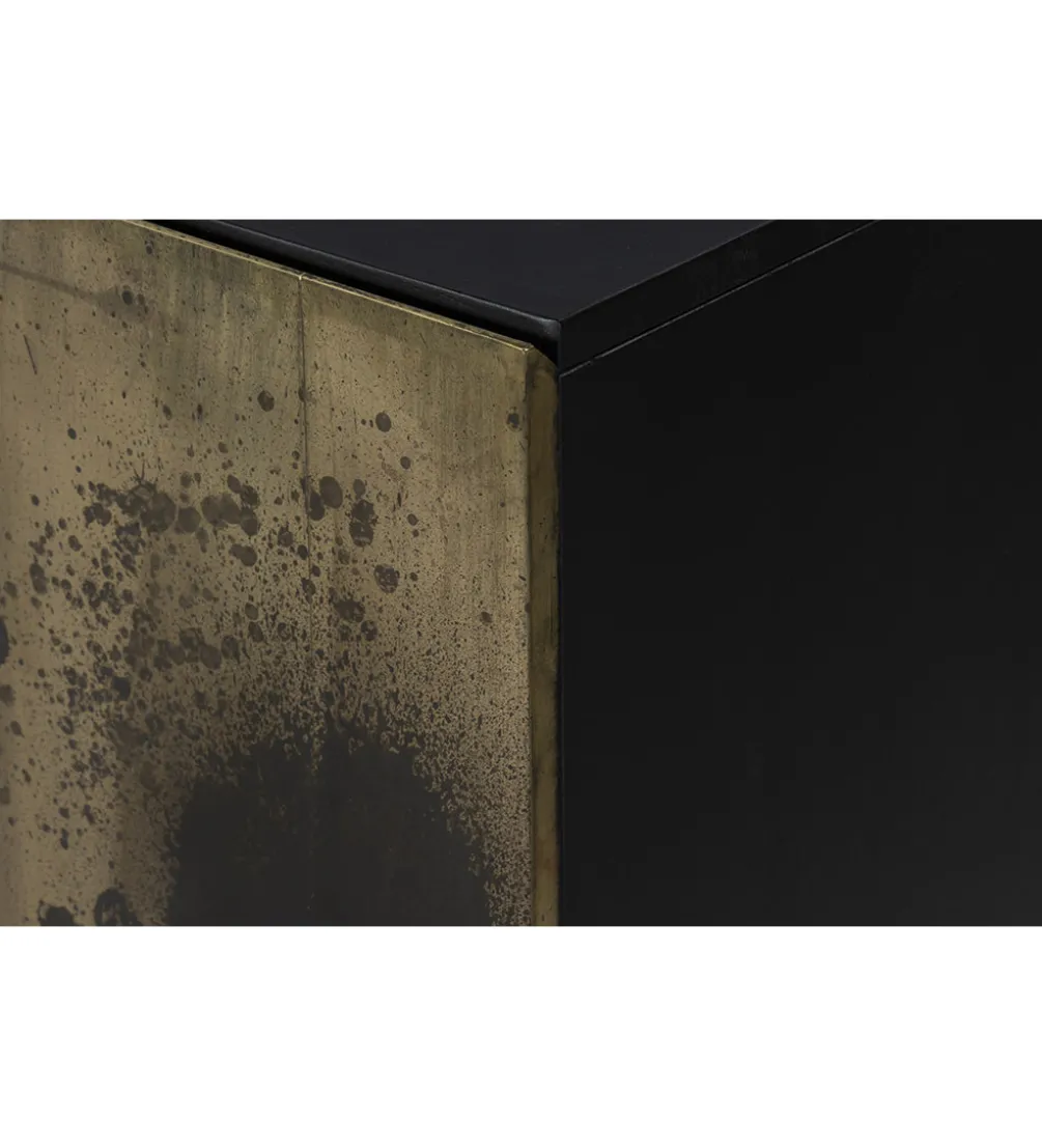 Komoda OXID 180 cm drewno mango czarno złota