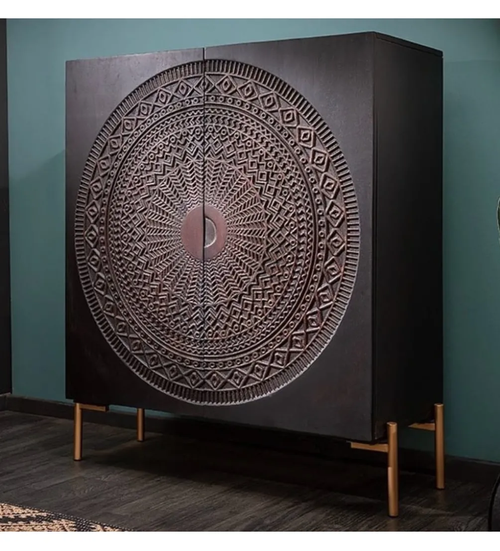 Komoda PEERU Mandala 100 cm drewno mango