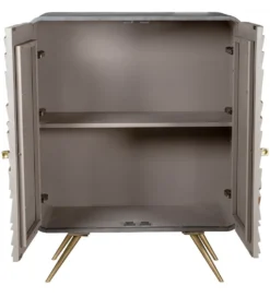 Komoda QUTINESKA 110 cm drewno mango szara