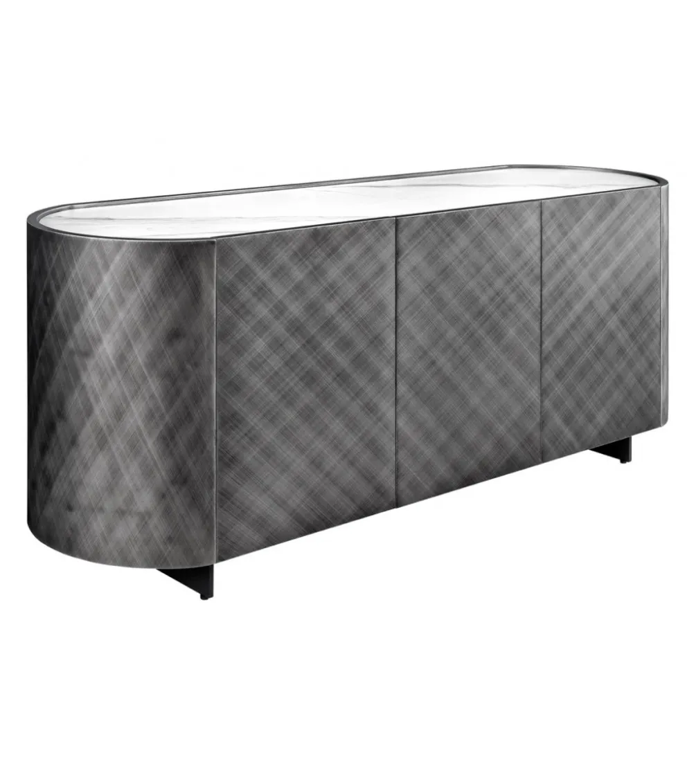 Komoda REFLECTION 150 cm efekt 3D marmur antracyt
