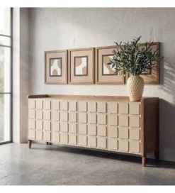Komoda RESEME 180 cm naturalny biały