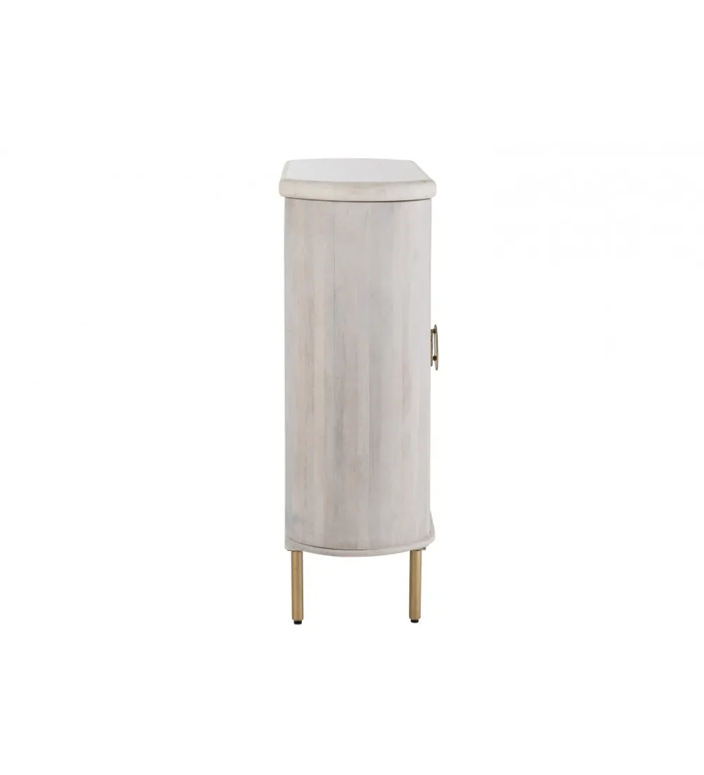 Komoda ROUNDEGO 116 cm blat marmur biały
