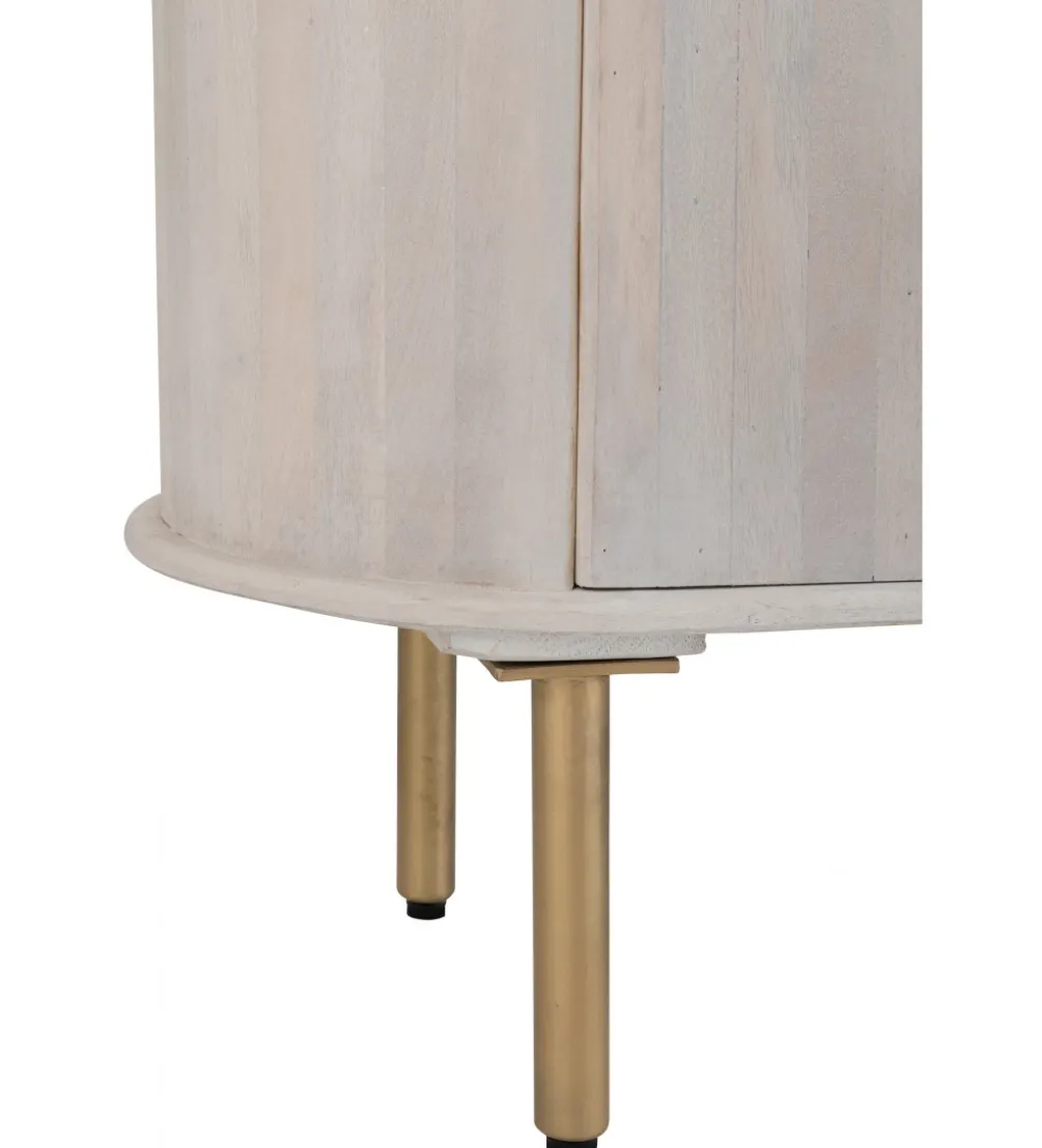 Komoda ROUNDEGO 116 cm blat marmur biały