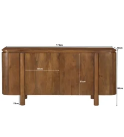 Komoda SALANO 170 cm drewno mango naturalna