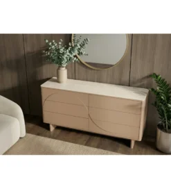 Komoda SAVOY 150 cm ceramika w optyce trawertynu