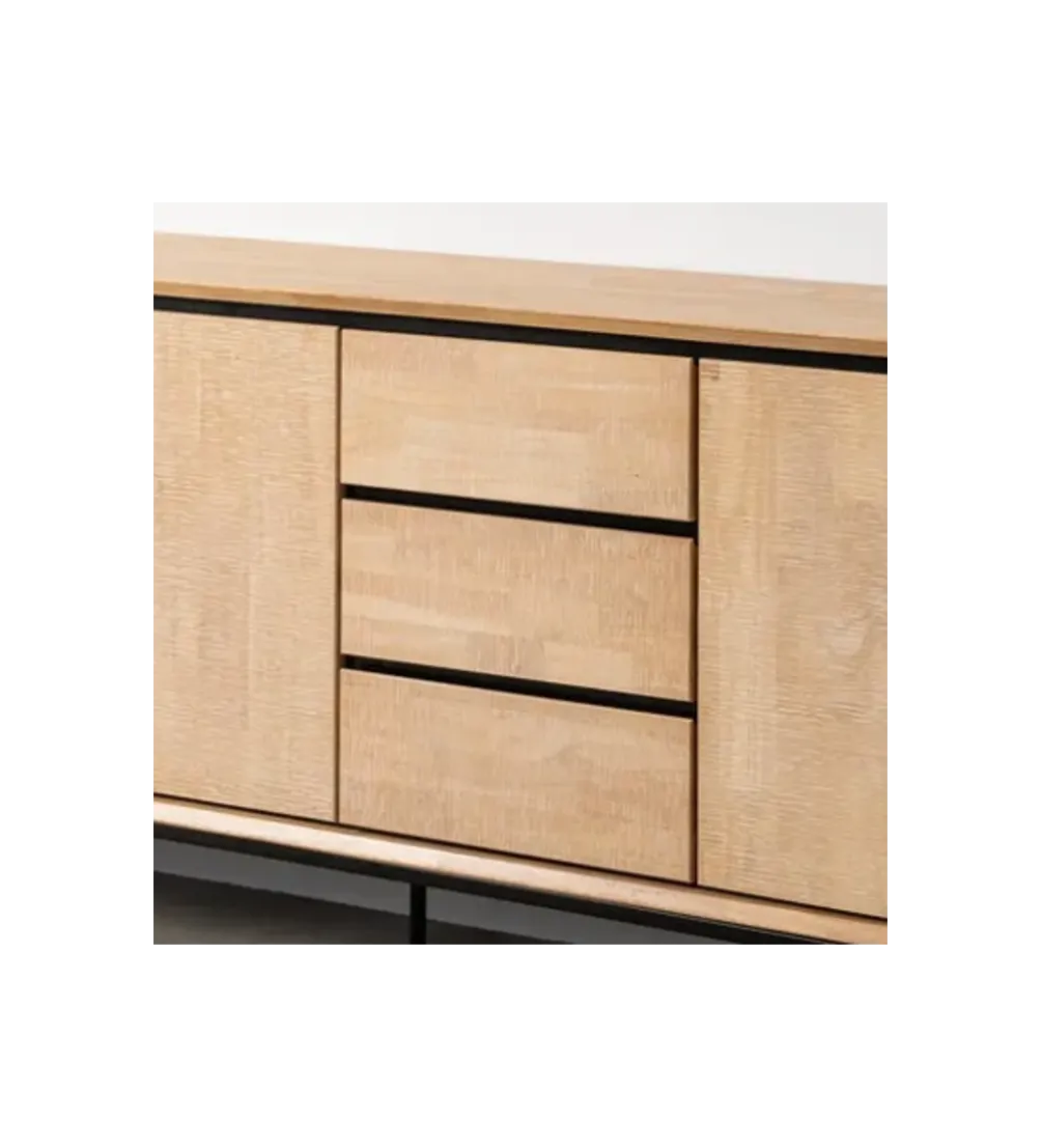 Komoda SINTRA 200 cm drewno kauczuk naturalna