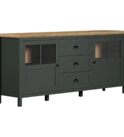 Komoda STANTON  184 cm w optyce dębu Evoke Ciemnozielony