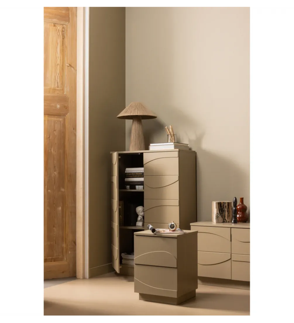 Komoda TEO 116 cm drewno sosny mud
