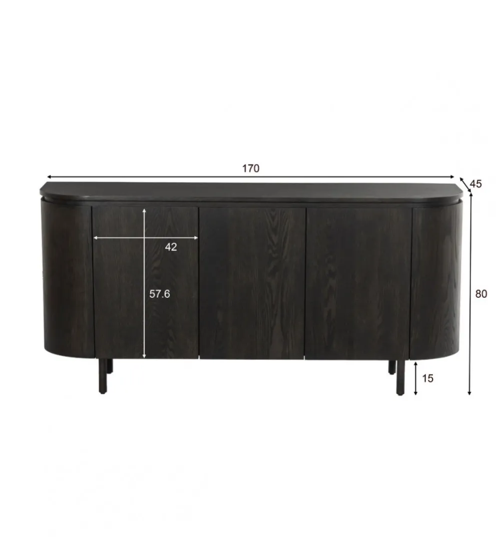 Komoda Tobago 170 cm czarny
