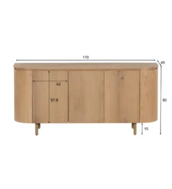 Komoda Tobago 170 cm naturalny