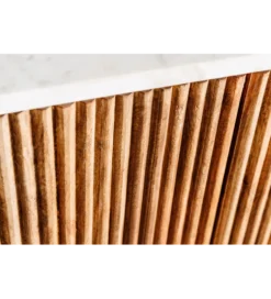 Komoda TRES CHIC 105 cm drewno mango biały marmur naturalna