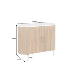 Komoda TRES CHIC 105 cm drewno mango biały marmur naturalna