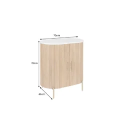 Komoda TRES CHIC 70 cm drewno mango biały marmur blat