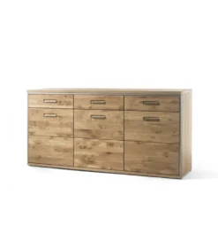 Komoda VALENCIA 94 cm Antracytowo Naturalna