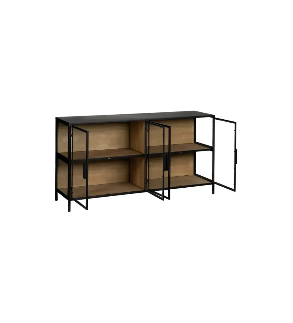 Komoda Witryna NEGRO 150 cm czarna