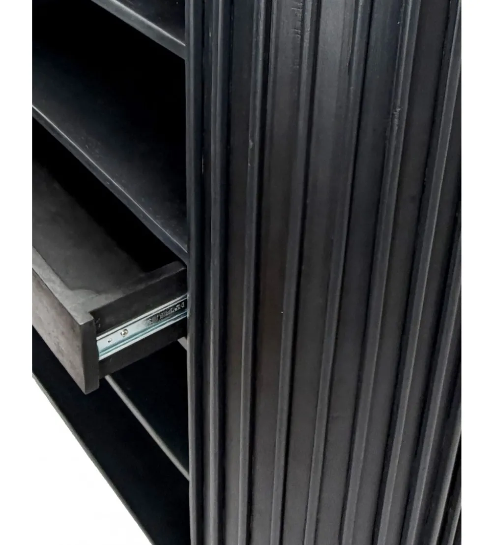 Komoda WOHNLING 122 cm drewno akacja czarna